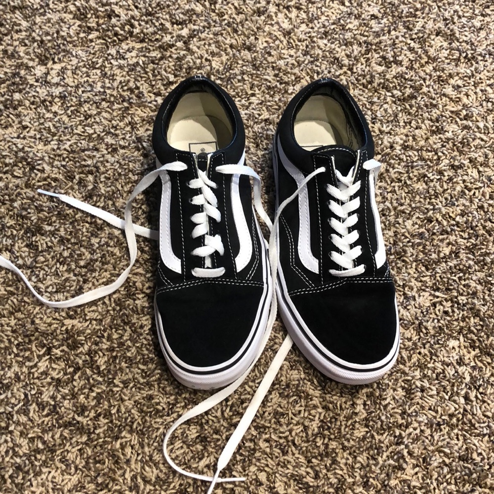 Black low top Vans